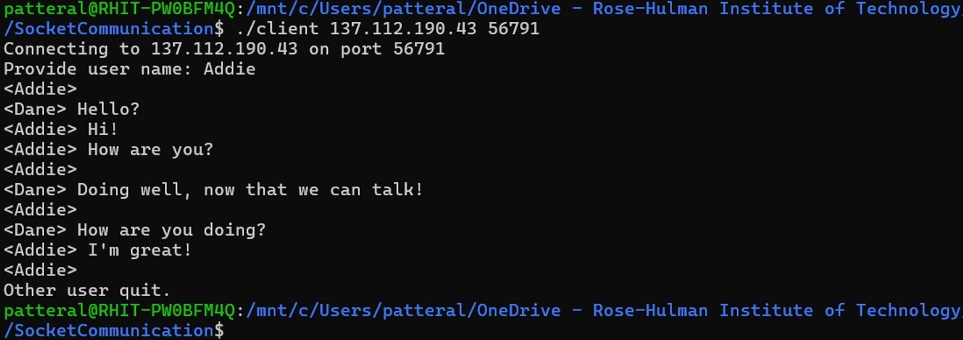 Sockets Communication Impletation in WSL