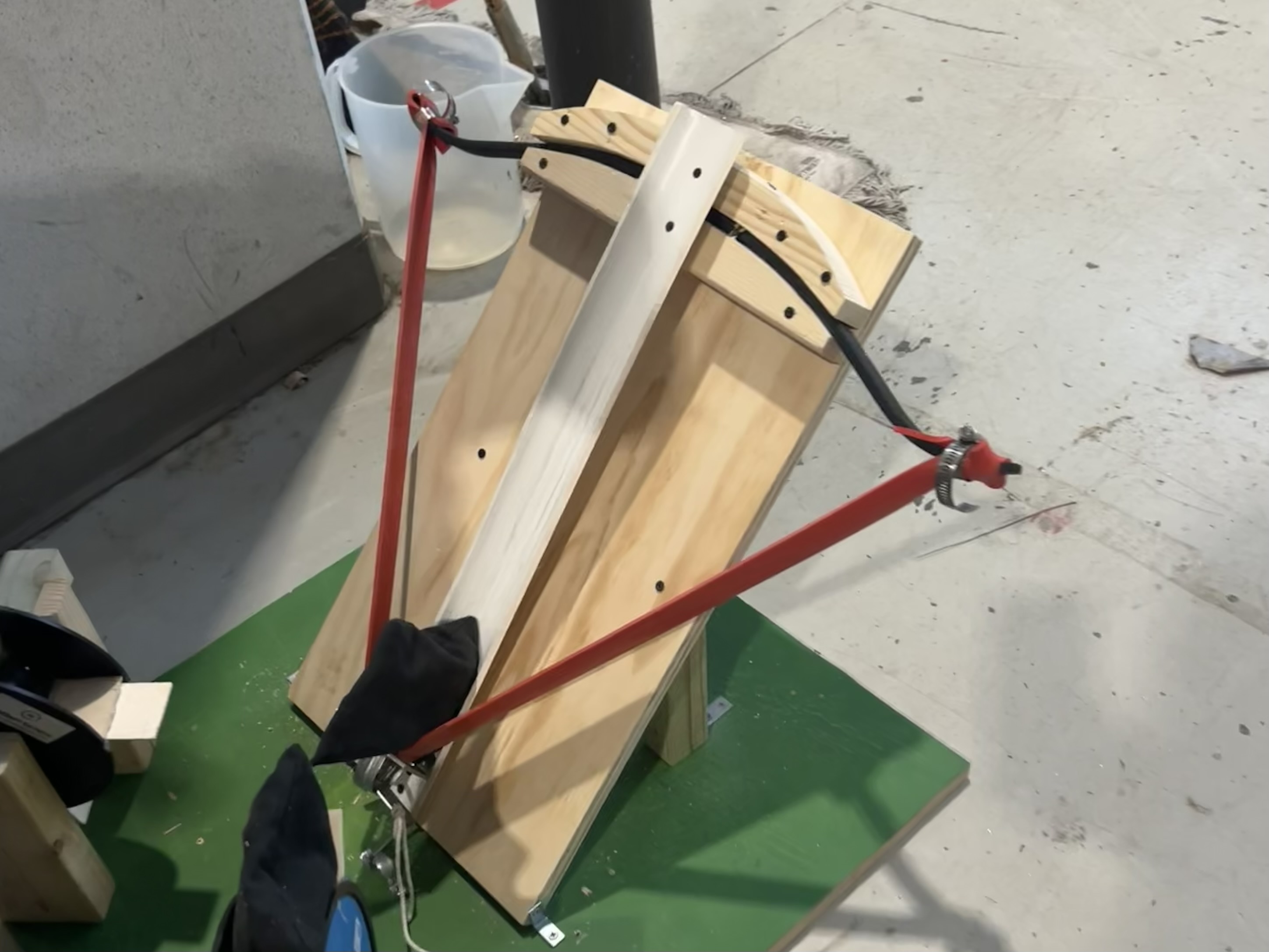CornHole ballista-inspired beanbag launcher
